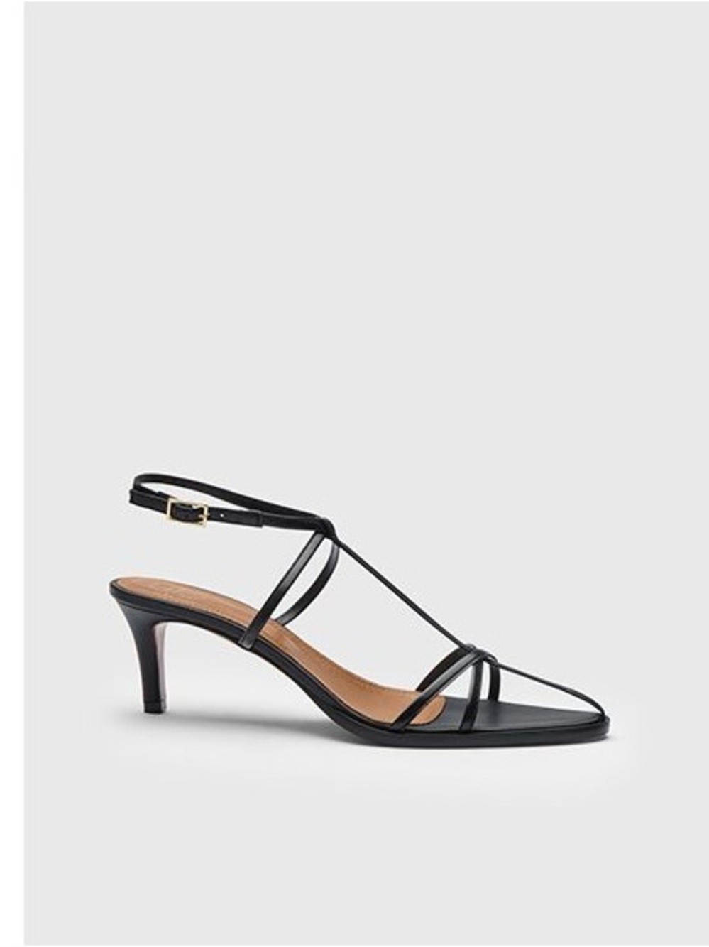 Atp Atelier Torno Heeled Classic Black Strappy Kitten Heel Sandal - Size 40